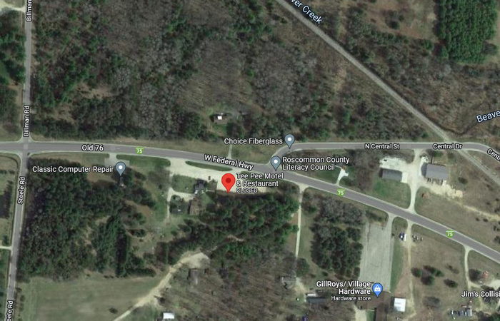 Travelers Motel & Tee Pee Restaurant (Tee Pee Motel) - Aerial Photo (newer photo)